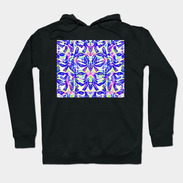 Blue and White Aesthetic Abstract Pattern Hoodie by BubbleMench